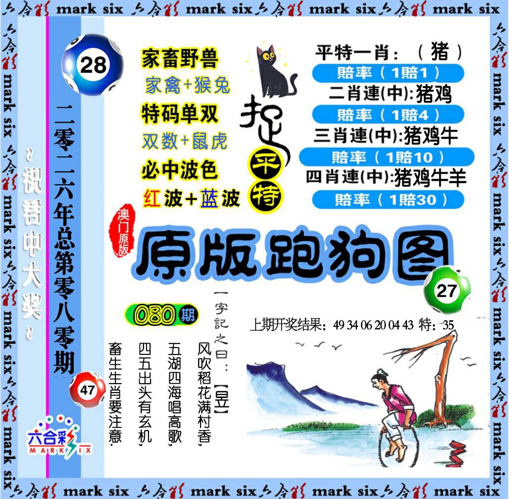 080期原版跑狗图[图]